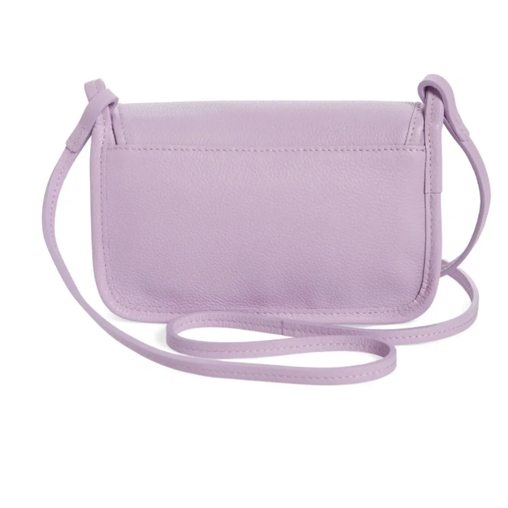 NWT $330 Longchamp Le Foulonné Leather Wallet Crossbody Bag in Lilac! - Picture 4 of 16